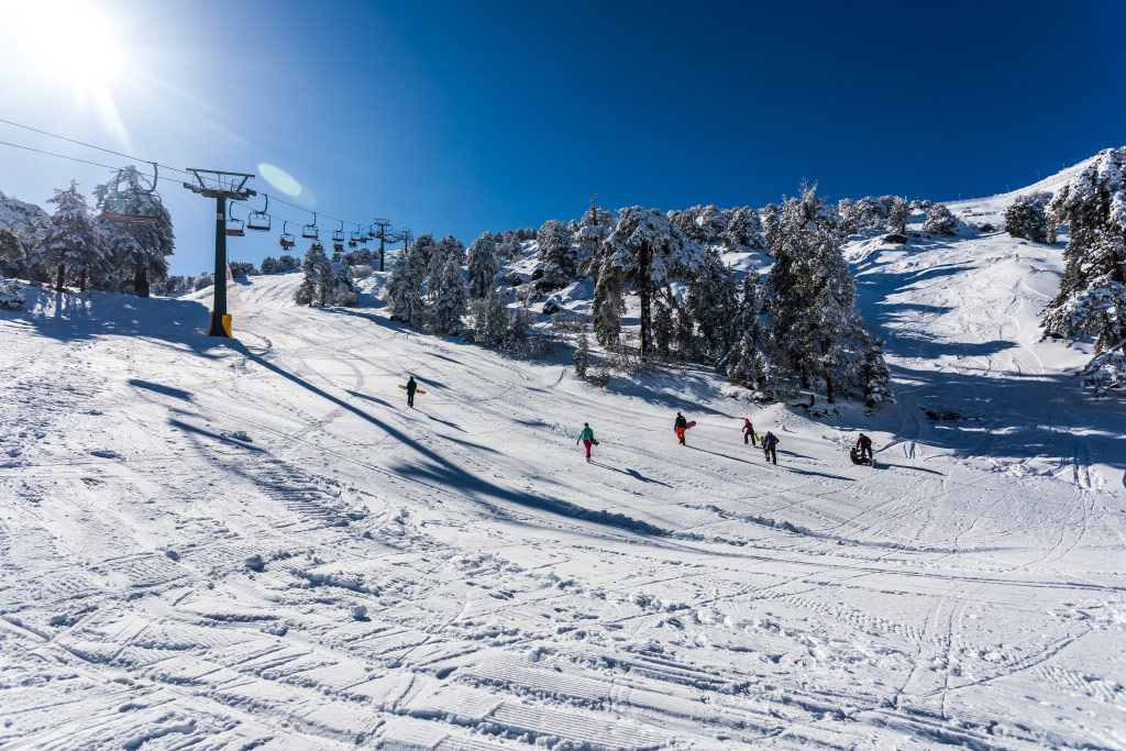 Skijanje na planini Trodos na Kipru