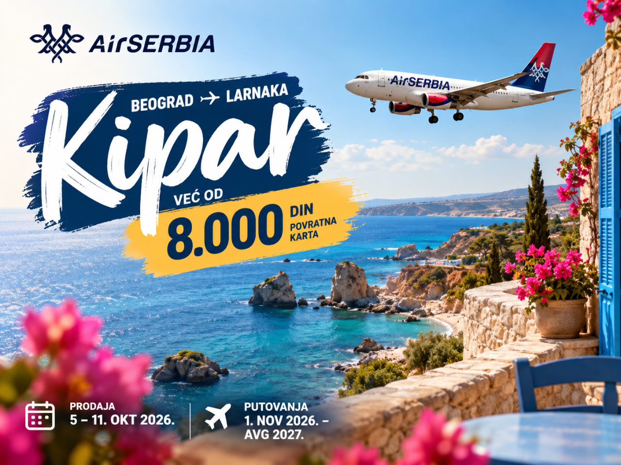 Air Serbia akcija Kipar